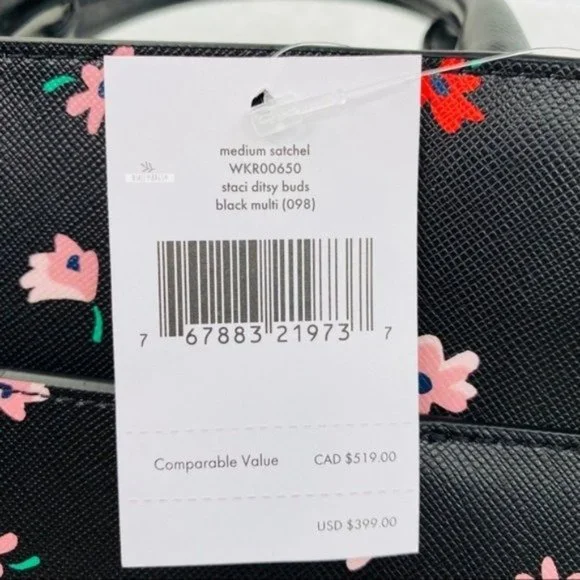 Kate Spade Ditsy Buds Floral Medium Satchel Crossbody - Picture 8 of 8